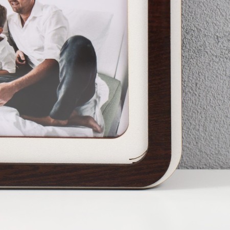 Photo frame LHDF "Home" 33x33 in 3 photos 10x15 cm, col. Wenge-white (plastic screen)-1