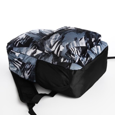 School backpack from textiles on lightning, 3 pockets, color gray color-4
