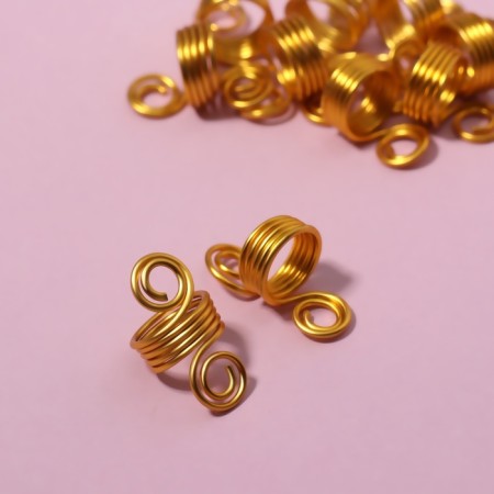 Hair piercing "Spiral", 2.1 × 0.9 cm, 10 pcs, golden color-2