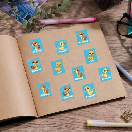 Paper stickers of the evaluation "Ducks", 10.5 x 18 cm-2