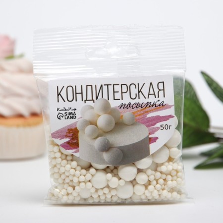 Confectionery sprinkling with the soft center "Loby", Snow White, 50 g-1