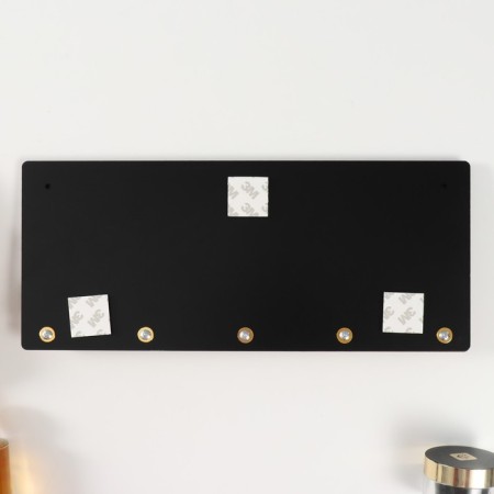 Hooks decorative wood "cat at the fence" black, mirror 3.1x34x14.4 cm-3