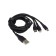 Charged cable AURA TPC-U31B usb-micro/USB C/Lighting, 12 V, length 1.2 m, black color black