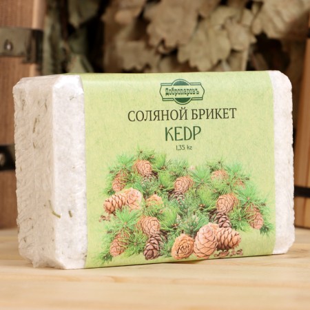 Salt briquette "Cedar" with Altai herbs, 1.35 kg "Dobroparov"-1