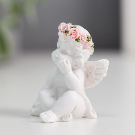 Polystone souvenir "Angel in a pink wreath" MIX 5x3.5x3 cm-4