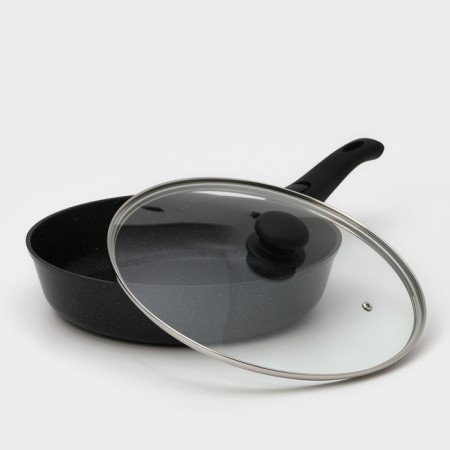 Flot Dilan "Elite", d = 28 cm, anti -stick coating, plastic handle, glass cover-1