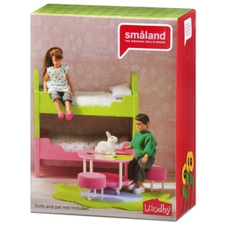 Furniture for the puppet house Smoland "Children's", with two beds-1