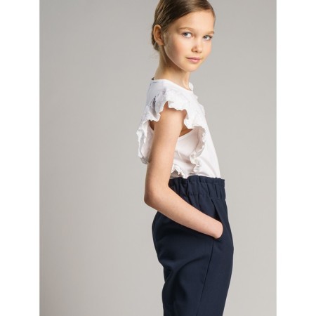 Knitted blouse with volumetric lace sleeves, height 146 cm-2