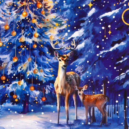 Package New Year's laminated "Christmas tree in the forest", 32 x 26 x 12 cm.-1
