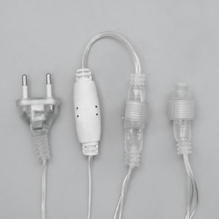 Garland "network" 2 × 1.5 m, IP44, UMS, transparent thread, 192 LED, white glow, 220 V-3