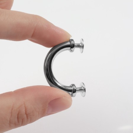 Fasteners for handles on a bag, 3 × 1.6 × 0.5 cm, 2 pcs, 4 screws, silver color-2