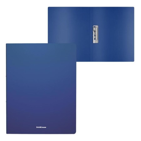Folder with A4 clamp, 400 μm, spine 17 mm, Erichkrause Matt Classic, up to 160 sheets, blue