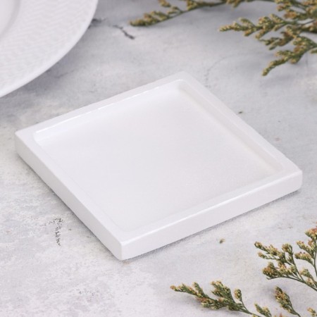 Square Square from gypsum, 10x1.5cm, white mother of pearl-1