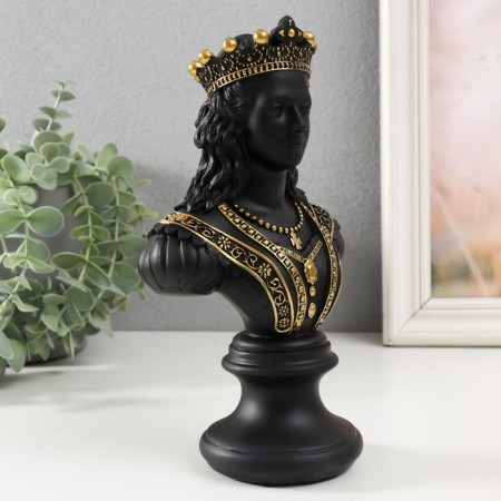 Souvenir Polystone "Bust. Queen" Black with gold 9x12.5x22 cm-1