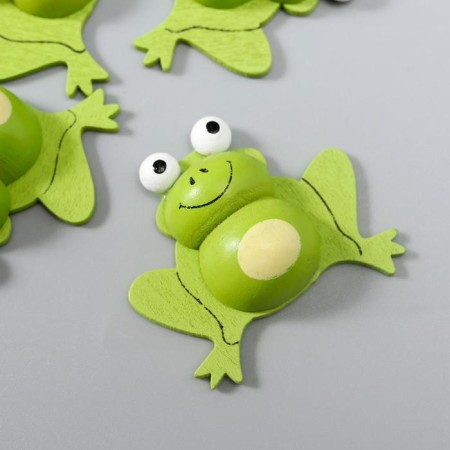 Decor for creativity wood "frog" set of 5 pcs 3.4x3 cm