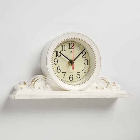 Table watch "Pitse", silent, 26 x 14 cm, d-9.5 cm, white body with gold-4