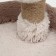 A bed with a cloth "Pijon", oval, 55 x 36 x 47cm, fluffy fur, jute, brown