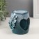 Aroma lamp ceramics "Heart with leaves" White-blue 8.5x7.5x9 cm