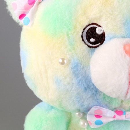 Soft toy "Bear" with beads, 30 cm, green-3
