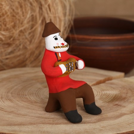 Souvenir boy with harmonies ", Kargopol toy, mix-1