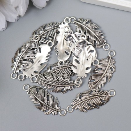 Connector for creativity Metal 2 Ears "Peryshok" silver G176B527 3.5x1.4 cm-2