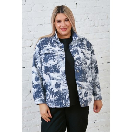 Women's jacket, size 60, blue-white color