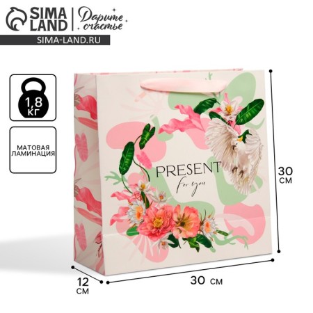 Gift Laminated Square, packaging, Present for You, 30 x 30 x 12 cm