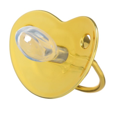 Nipple - Orthodontic dummy "Crown", with a cap, +12 months, gold, rhinestones-1