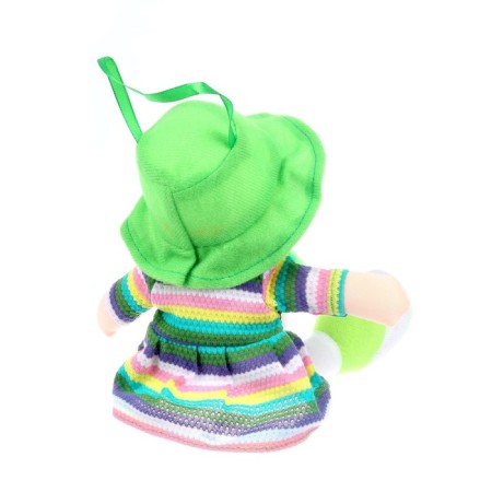Soft toy "Doll", in a striped dress and hat, Mix color-2