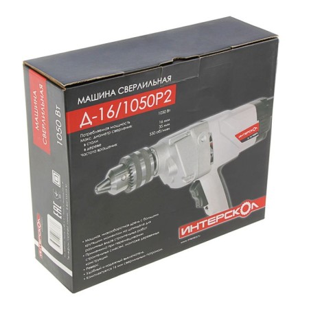 Drill "Interskol" D-16/1050r2, 1050 W, 550 rpm, STP 3-16 mm, reverse-2