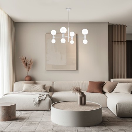 Ceiling Lamp EUROSVET Bubble 30182/8, E27, G9, 8x20W, 1000x760x1300 mm, white color-4