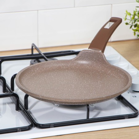 Pancake pan “granite Brown”, D = 24 cm, plastic handle, anti -stick coating, brown color-5