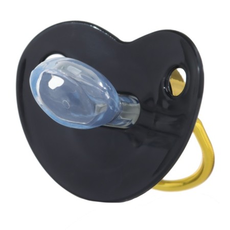 Nipple - Orthodontic dummy “I'm the main one”, with a cap, +12 months, gold, rhinestones, rhinestones-1