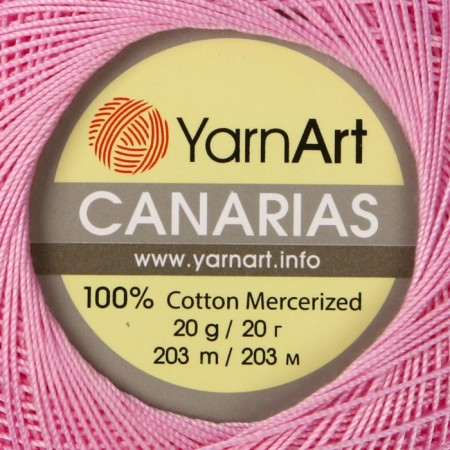 The yarn "Canarias" is 100% Merceris. cotton 203m/20g (6319 pink)-2