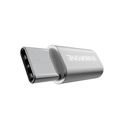 Adapter Borofone BV4, microUSB - type -C, silver-3