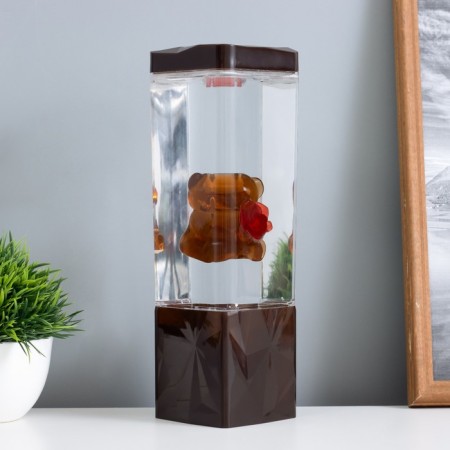 Lava-lamp "Bear" LED 2W from batteries 3haa brown 7x7x24 cm-2