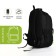 Youth backpack with a zipper, 4 pockets, black/green color