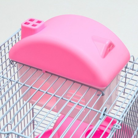 A cage for small rodents "Pijon", with a filling, 27 x 21 x 45 cm, pink-6