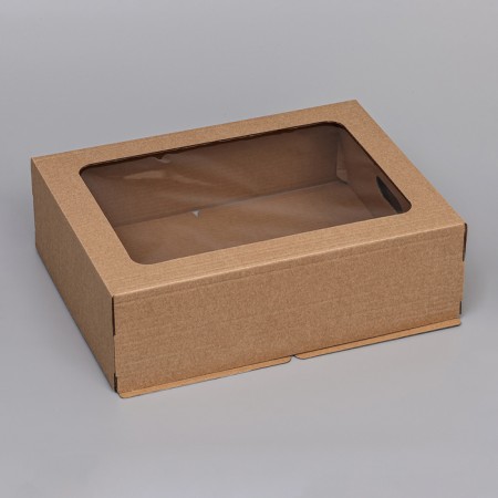 Confectionery packaging with a window, craft, 39 x 29 x 12 cm-1