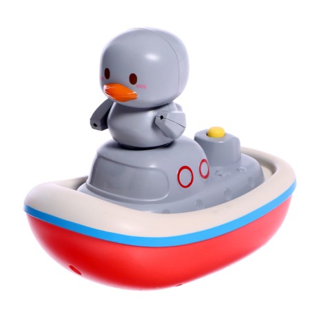 Baby fountain for the bathtub "Beast on a boat", 3 nozzles, works from batteries-7