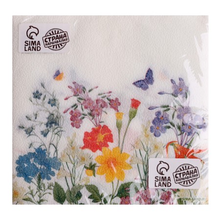 Two -layer -layer “field flowers” ​​wipes, 33x33 cm, set 20 pcs.-2