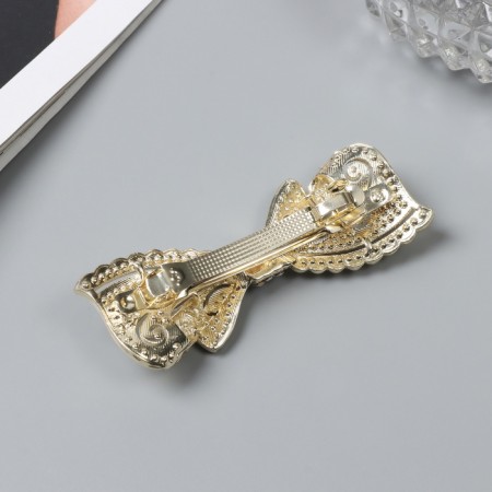 Hair hairpin "Patricia" bow, 7 cm, gold-1