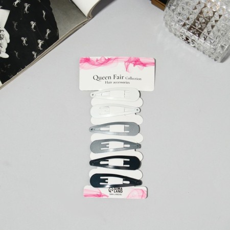 Invisibility for hair "provisions" (set 6 pcs) 5 cm, black and white-2