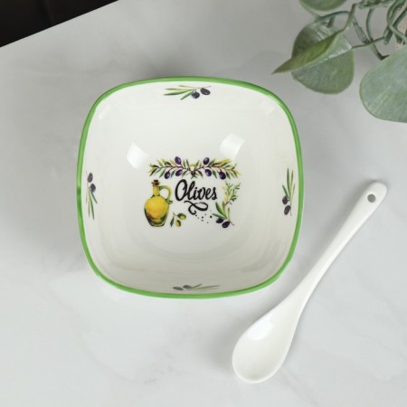 Porcelain salad with a spoon of Oliva, 300 ml-1
