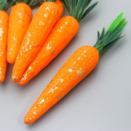 Easter decor "Carrots with golden sparkles" set of 6 pcs 10 cm-1