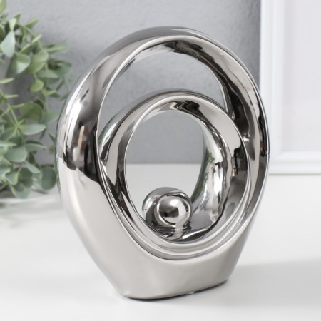 Souvenir Ceramics "Abstraction. Equilibrium" silver 17.5x6.5x19.5 cm-1