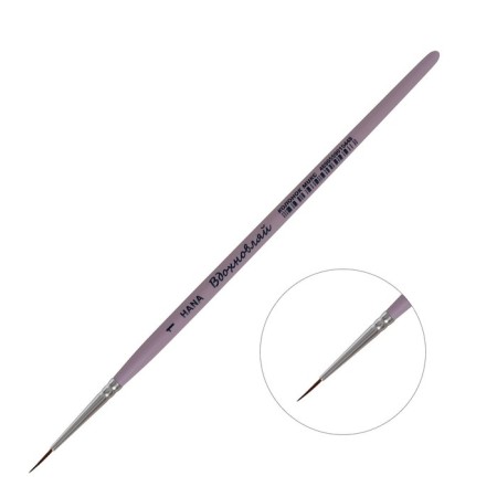 Columns + synthetics round, Hana inspire No. 1 (hair length 9 mm), short handle matte
