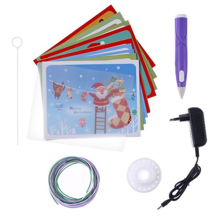 3D ручка «Новый год» набор PСL пластика, мод. PN006, цвет фиолетовый-2