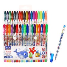 A set of gel pens 36 colors (12 with sparkles + 6 fluorescent + 12 metallic + 6 pastel) Mazari 