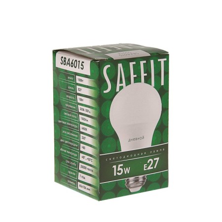 LED LED SAFFIT SBA6015, A60, E27, 15 W, 230 V, 6400 K, 1,500 lm, 220 °, 118x60 mm-1